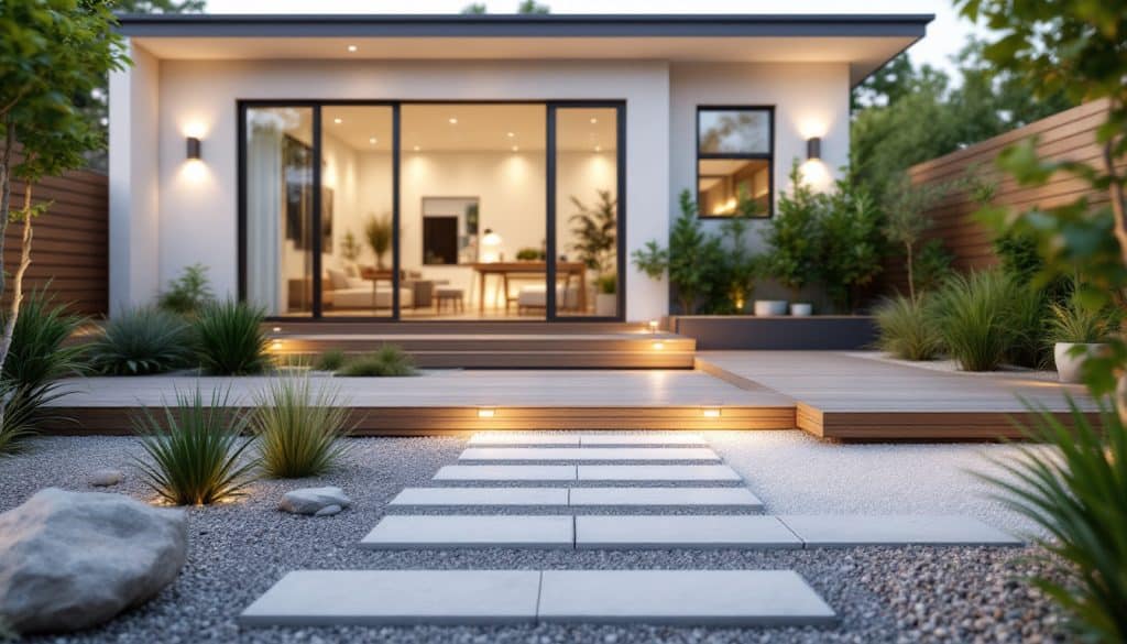 découvrez des idées originales et faciles à réaliser pour aménager l'espace devant votre maison sans pelouse, alliant esthétique et praticité.