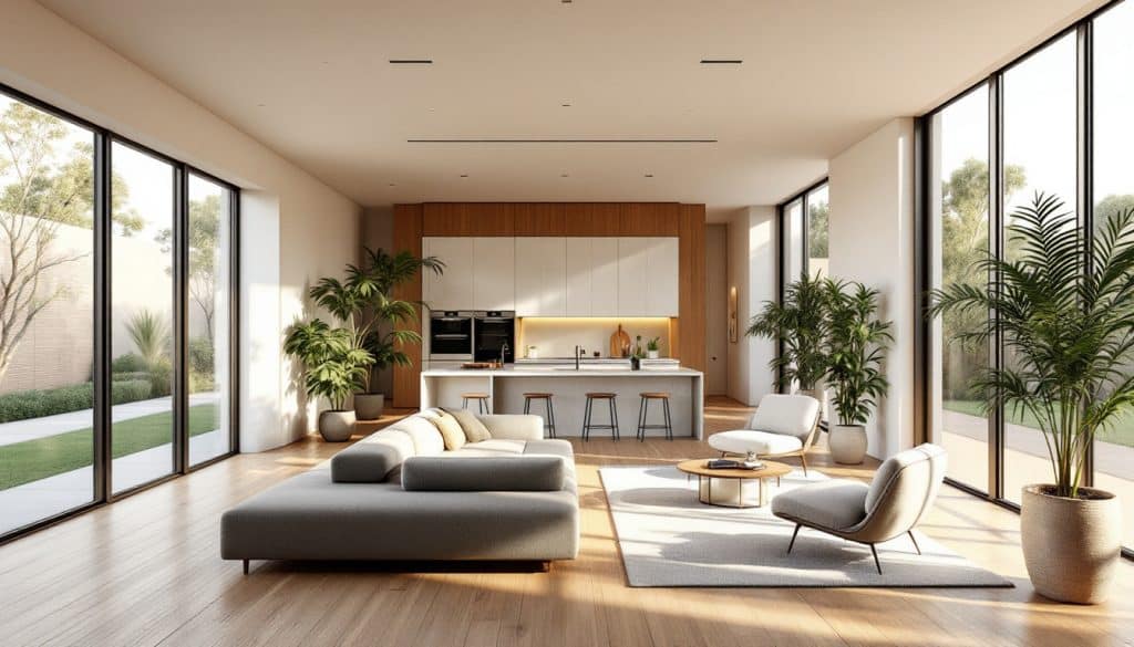 découvrez l'agencement intérieur sur mesure de votre maison à langel, alliant design élégant et matériaux durables pour un habitat unique et respectueux de l'environnement.