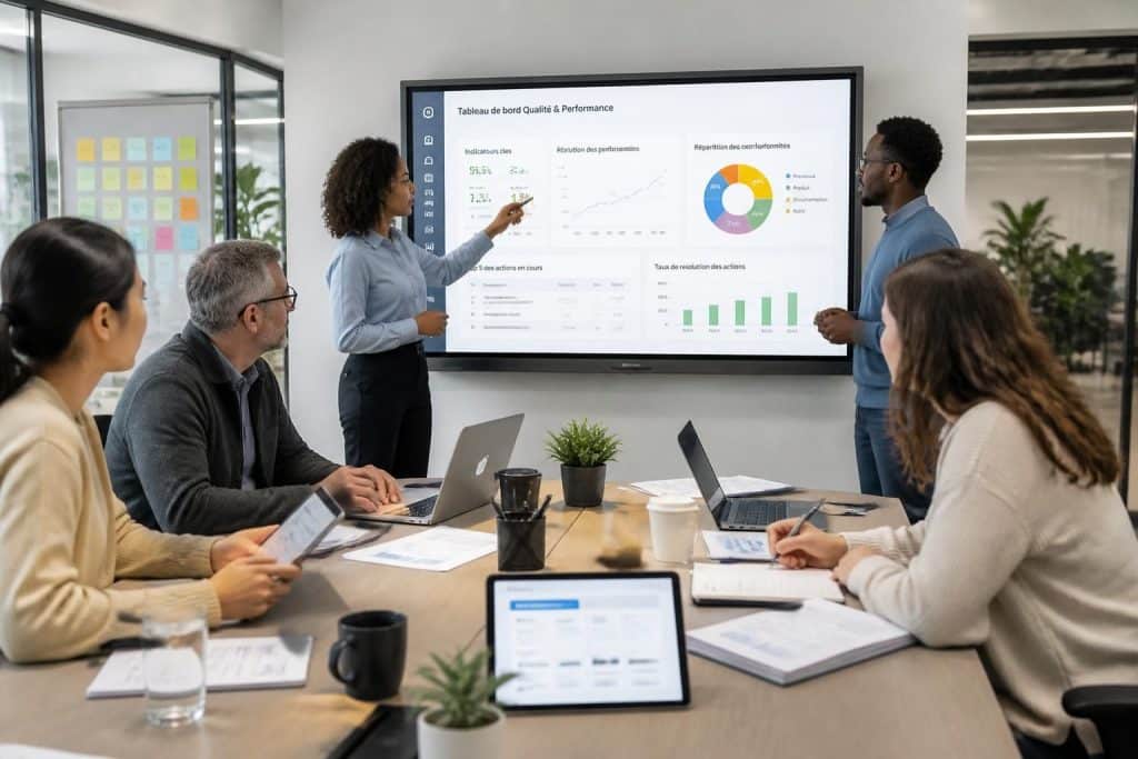 qualileo est une plateforme collaborative dédiée à l'amélioration de la qualité et de la performance, facilitant le travail en équipe pour des résultats optimisés.