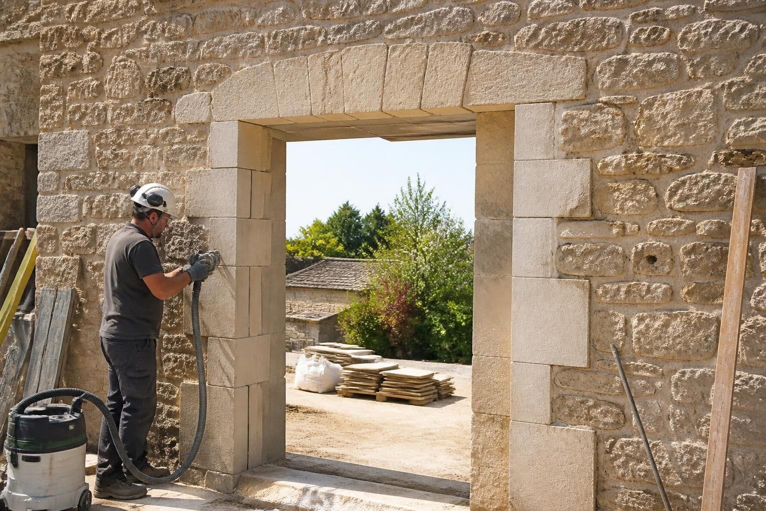 découvrez une méthode sécurisée et efficace pour l'ouverture d'un mur en pierre sans utiliser d'étais, alliant sécurité et simplicité pour vos travaux de rénovation.