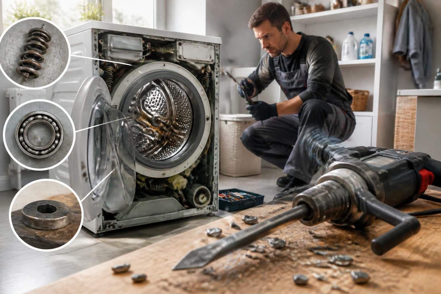 découvrez les causes courantes d'un bruit de marteau piqueur dans votre machine à laver et trouvez des solutions rapides pour y remédier efficacement.